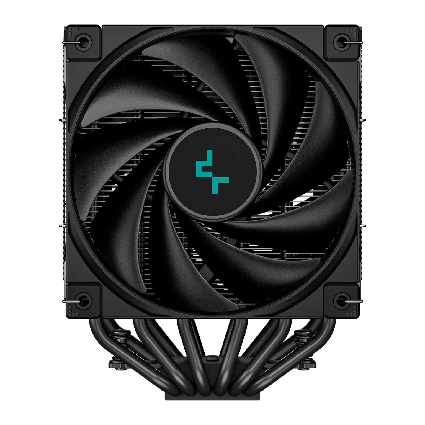 DeepCool AK620 DIGITAL CPU-koeler met digitaal display, dubbele ventilatoren en heatpipes, close-up van het digitale display met CPU-temperatuur, ARGB LED-verlichting en installatie via USB 2.0-header