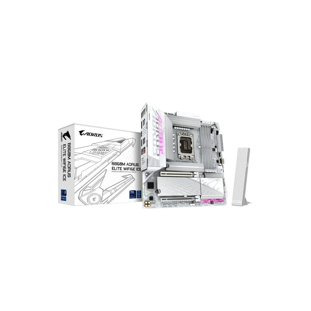 GIGABYTE B860M AORUS ELITE WIFI 6E ICE Wit Moederbord